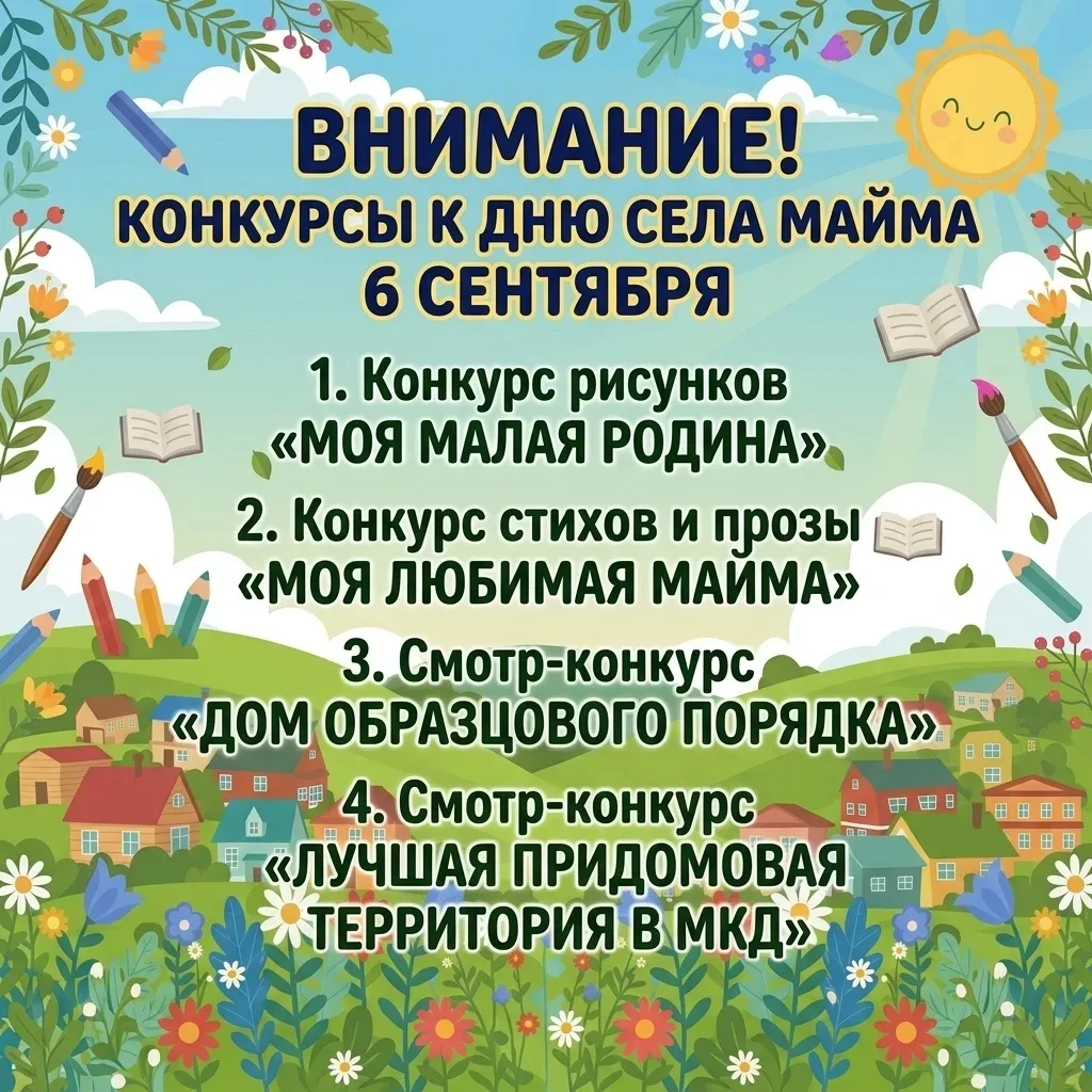 ВНИМАНИЕ! КОНКУРСЫ К ДНЮ СЕЛА МАЙМА!