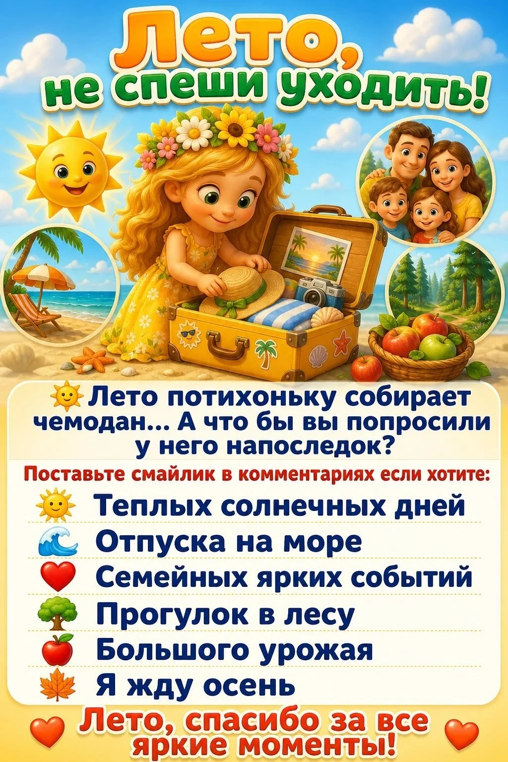 Понедельник — последней недели лета! ☀️