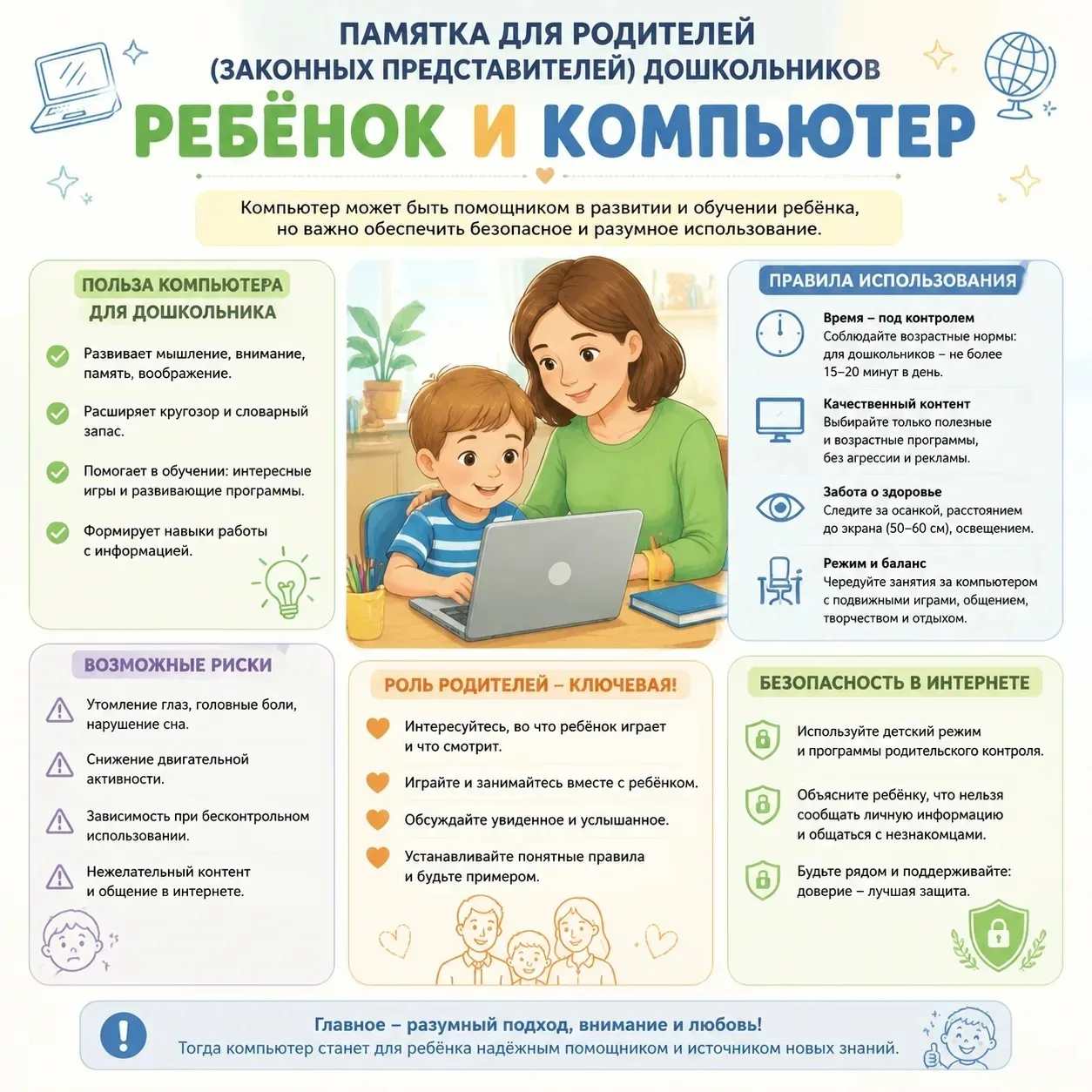 ❗Уважаемые родители, обратите внимание на наши памятки по безопасности в интернете, чтобы защитить с
