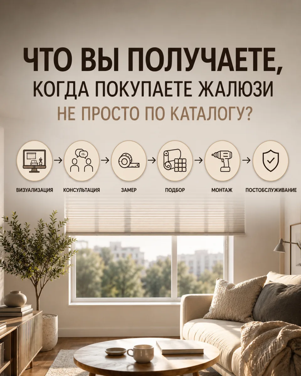 ЧТО ВЫ ПОЛУЧАЕТЕ, КОГДА ПОКУПАЕТЕ ЖАЛЮЗИ НЕ ПРОСТО ПО КАТАЛОГУ? 🪟