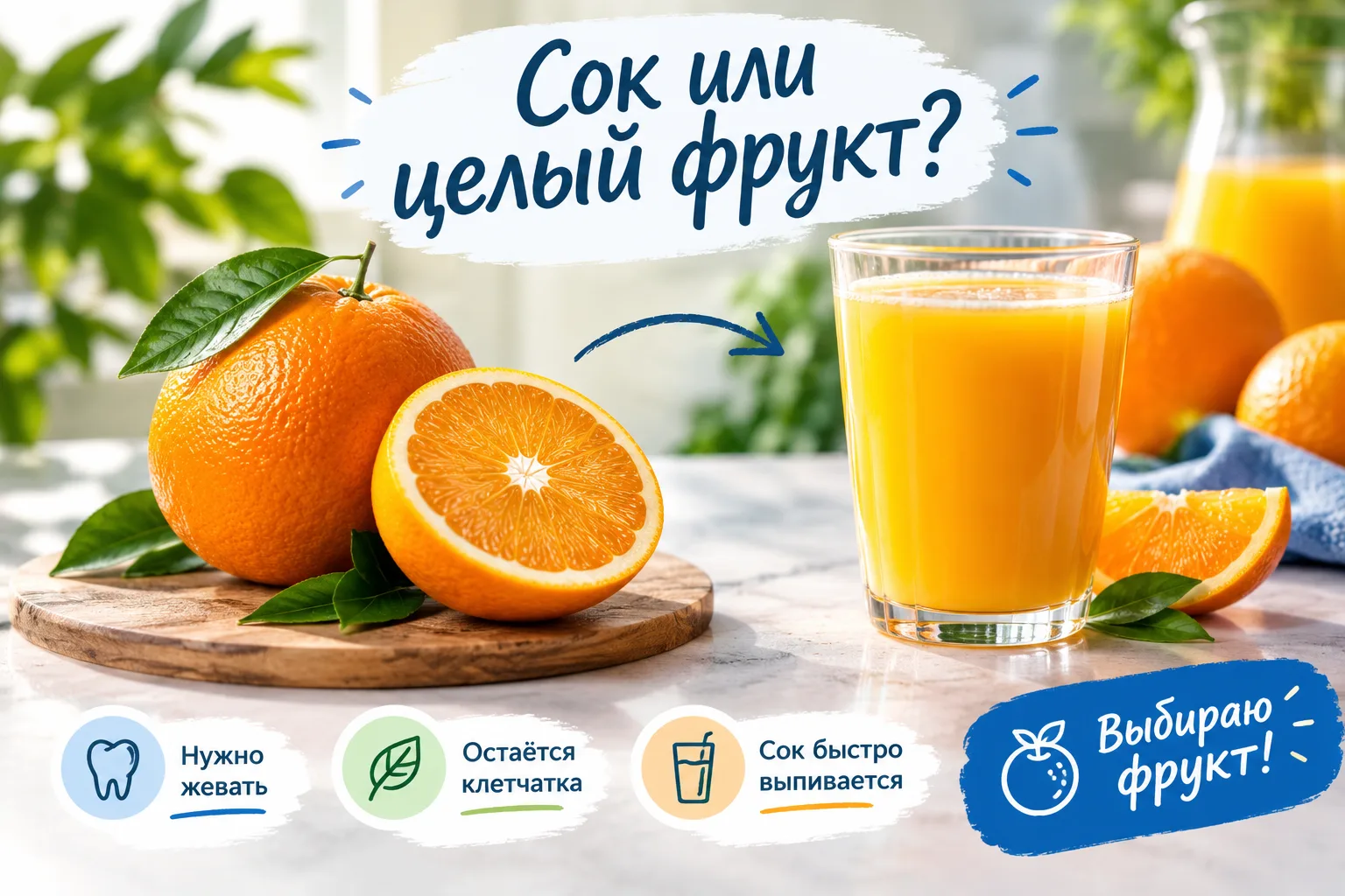 🧃 Сок или целый фрукт?