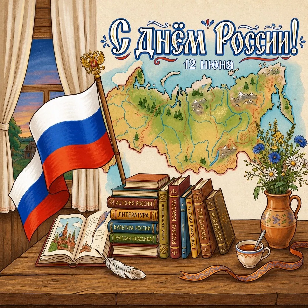🇷🇺 Библиотеки Липецка поздравляют с Днём России! 🎉 

🌟 12 июня — день, когда мы особенно ярко чу