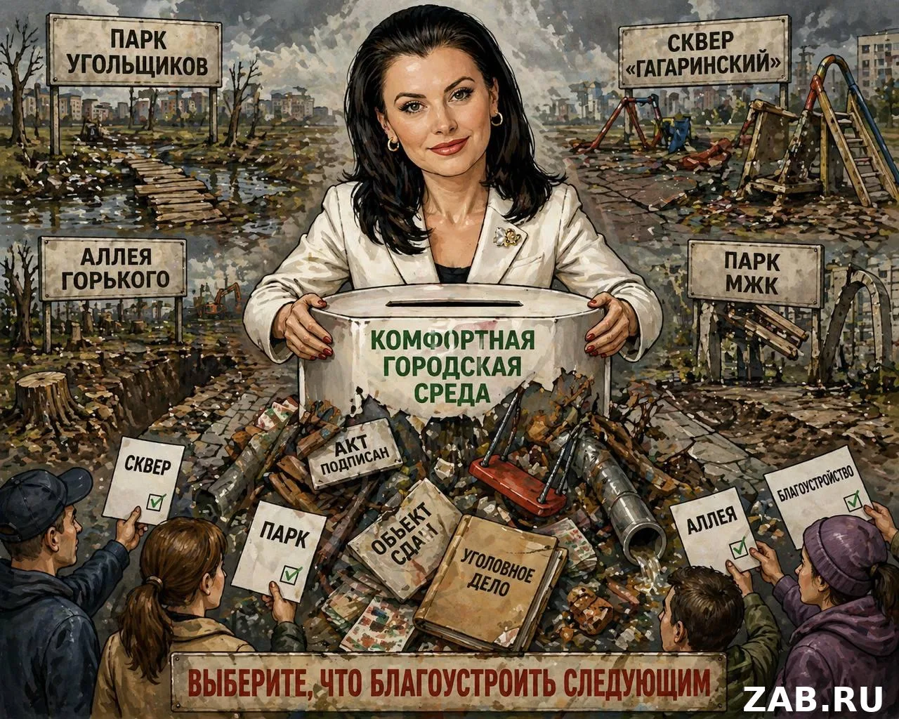 🗳 Голосование за благоустройство в Чите всё чаще звучит как приговор. Люди выбирают сквер, надеются 