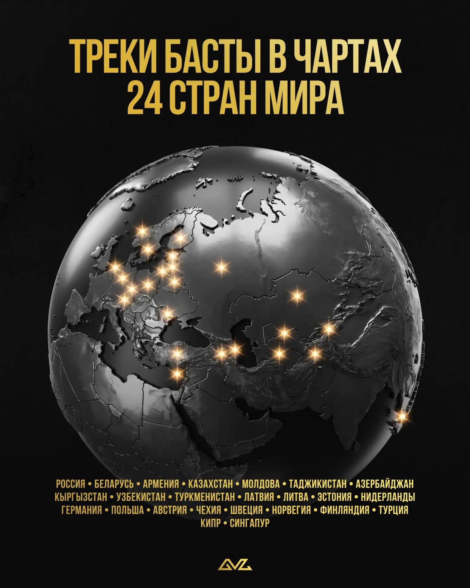 Треки Басты попали в чарты iTunes, Spotify, Apple Music и Shazam в 24 странах мира 🔥