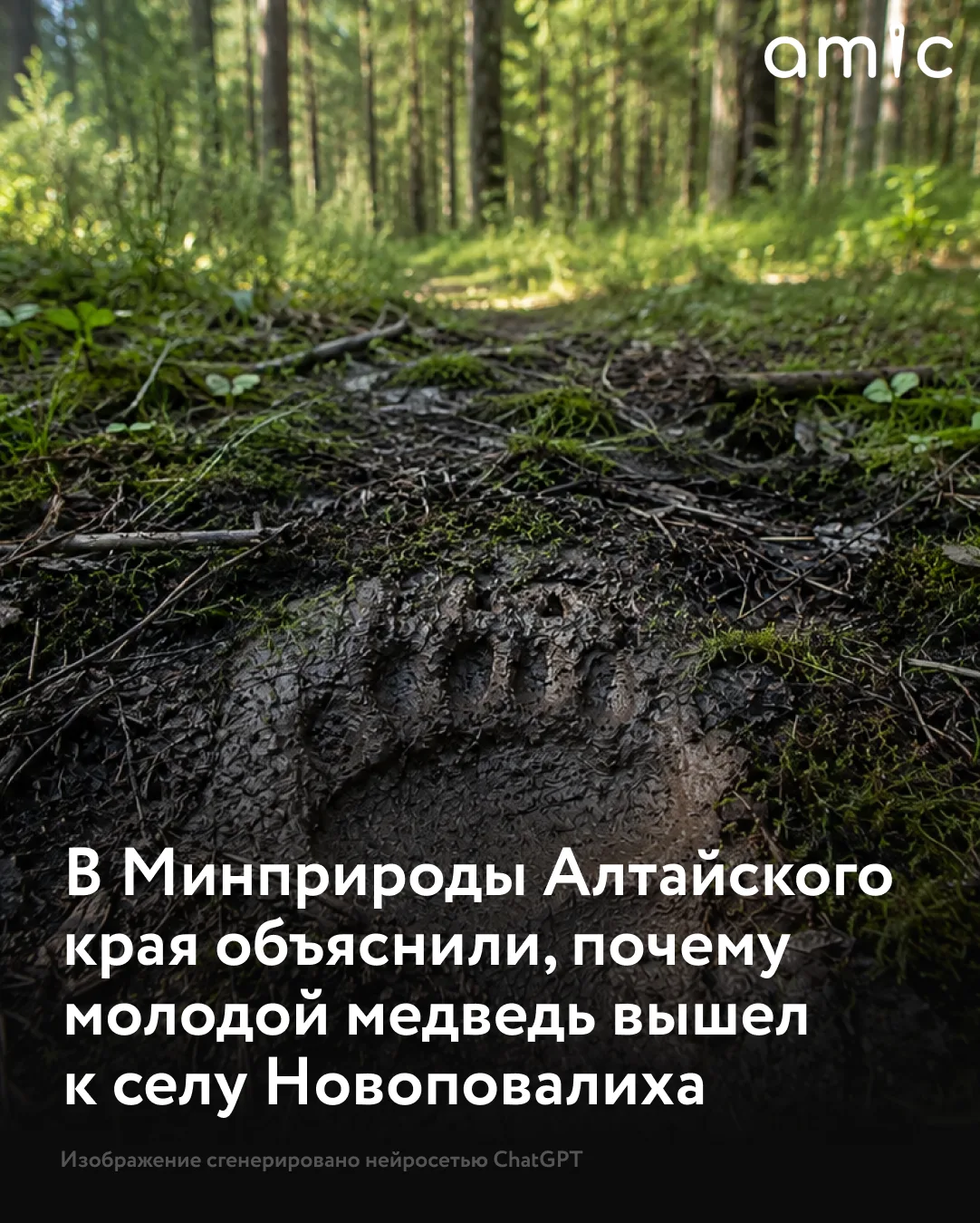 В окрестностях села Новоповалиха Первомайского района замечен медведь — причиной его вы...