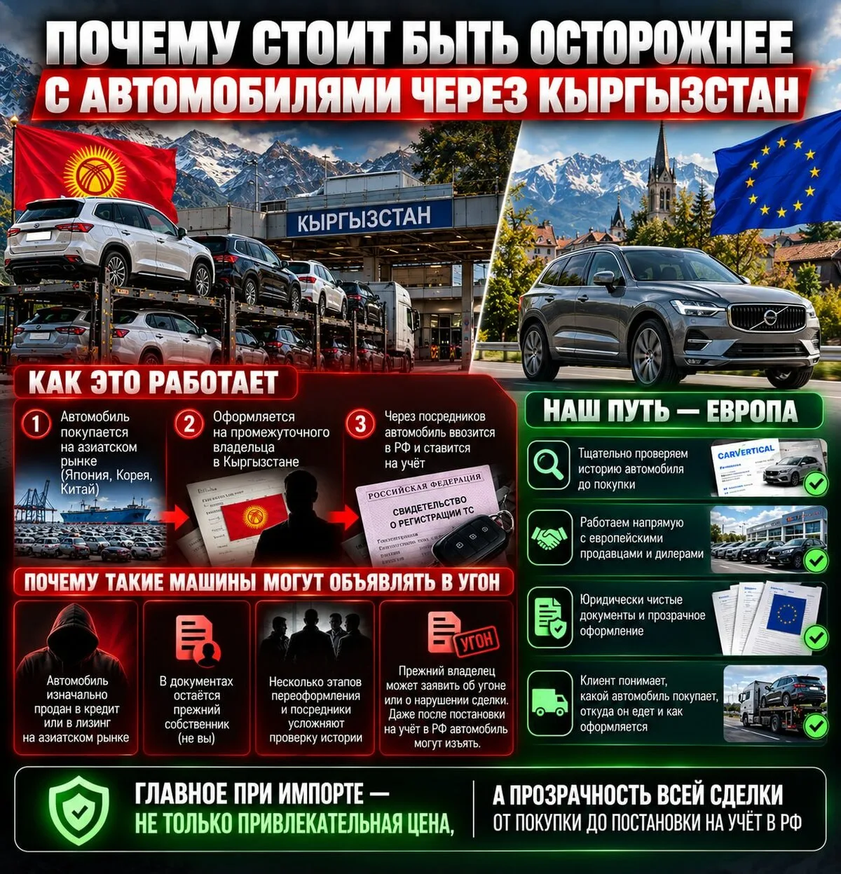 Почему стоит быть осторожнее с авто через Кыргызстан