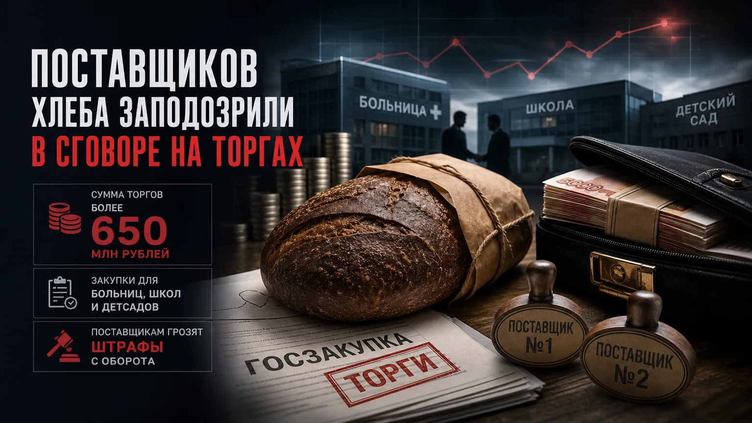 🍞 Поставщиков хлеба заподозрили в сговоре на торгах на сумму свыше 650 млн рублей