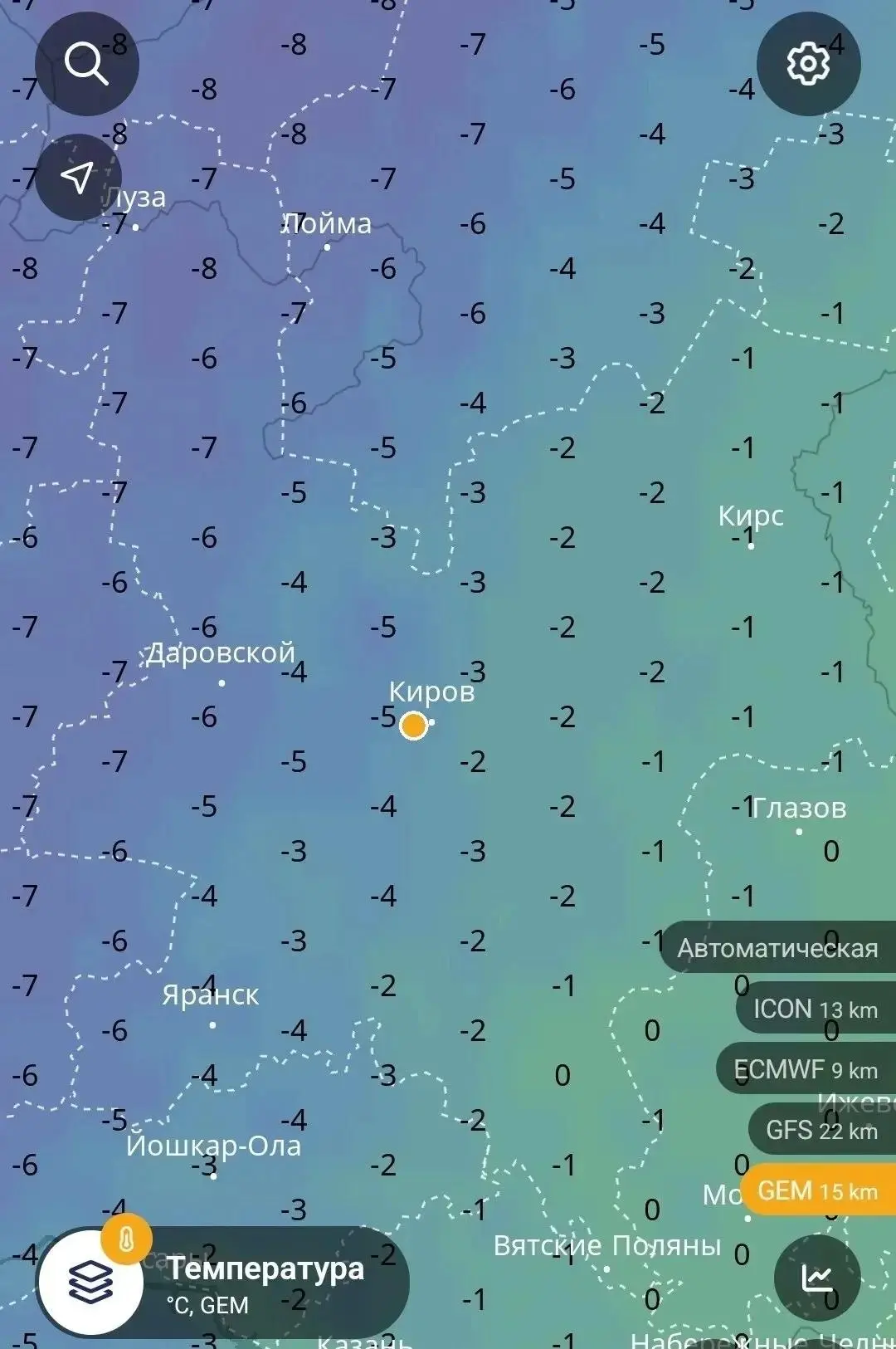 Мороз ожидается в Кировской области