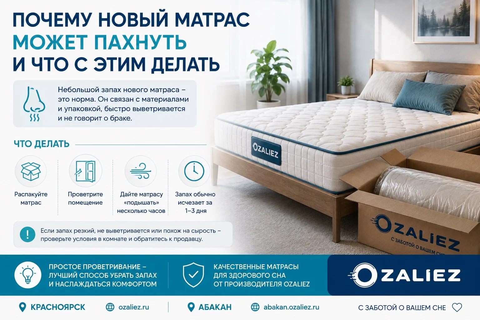 Почему новый матрас может пахнуть после распаковки — и нормально ли это? 🛏️