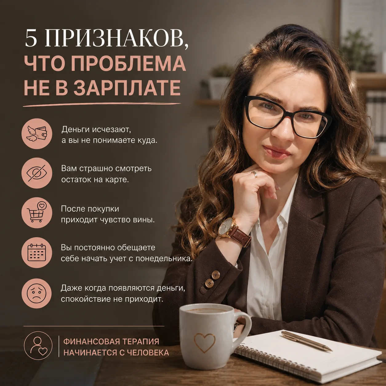 Очень многие уверены:

«Вот стану зарабатывать больше — и всё наладится.»

Но практика показывает со