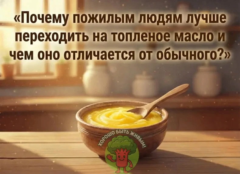 Почему пожилым людям лучше переходить на топленое масло и чем оно отличается от обычног...