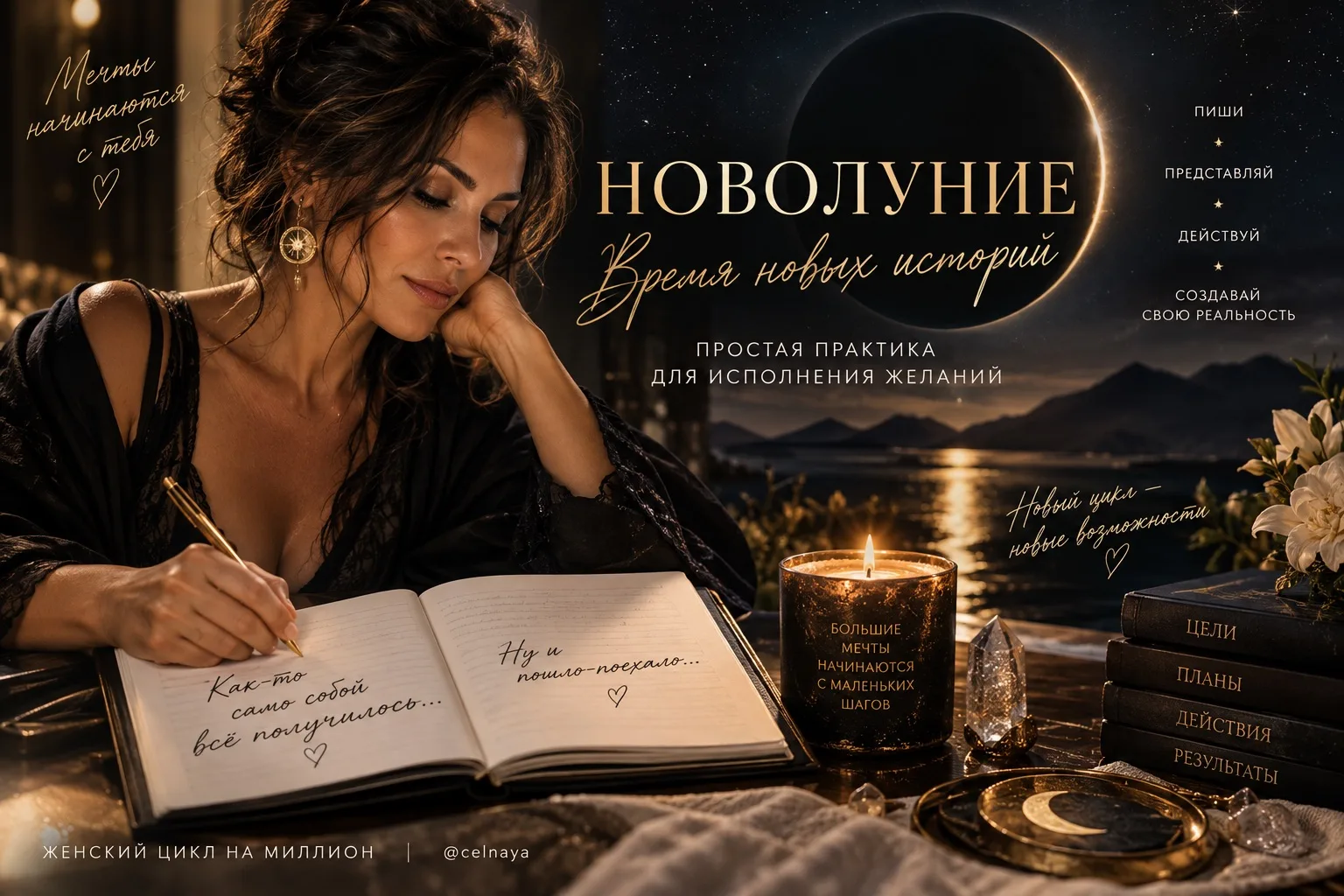 🌑 НОВОЛУНИЕ. ПИШЕМ РАССКАЗ, КОТОРЫЙ ХОЧЕТСЯ ПРОЖИТЬ