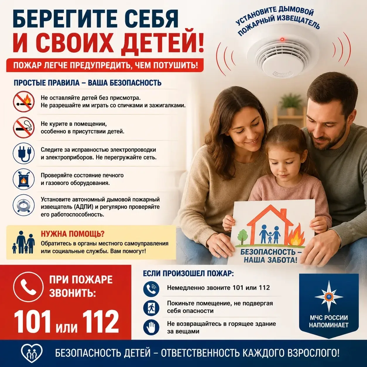 Уважаемые жители! Берегите себя и своих детей! 🔥👨‍👩‍👧‍👦