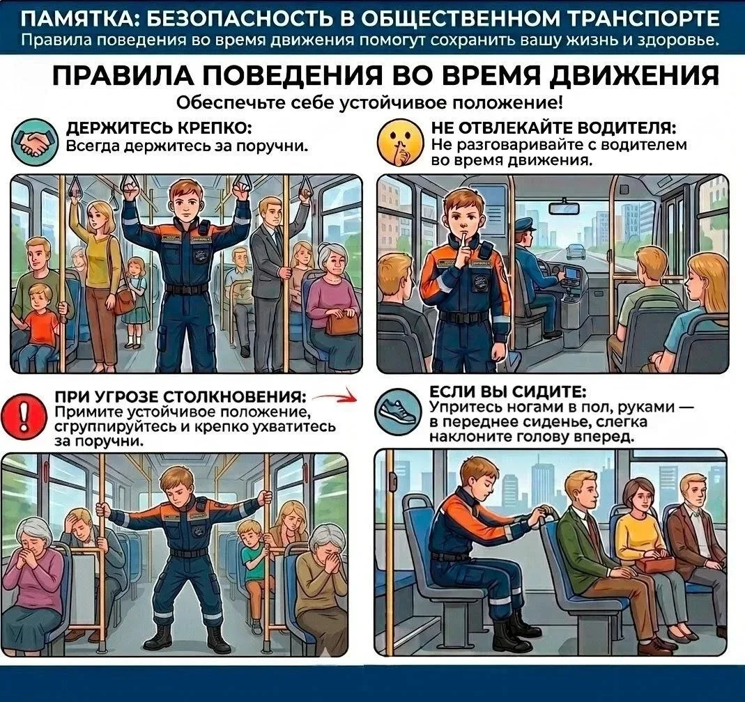 ✅Общественный транспорт - зона повышенной опасности. Соблюдение простых правил поможет сохранить ваш