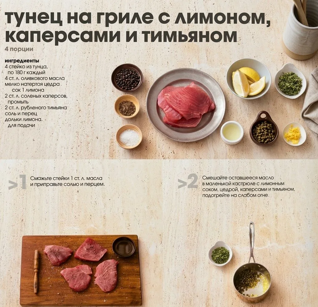 Тунец на гриле