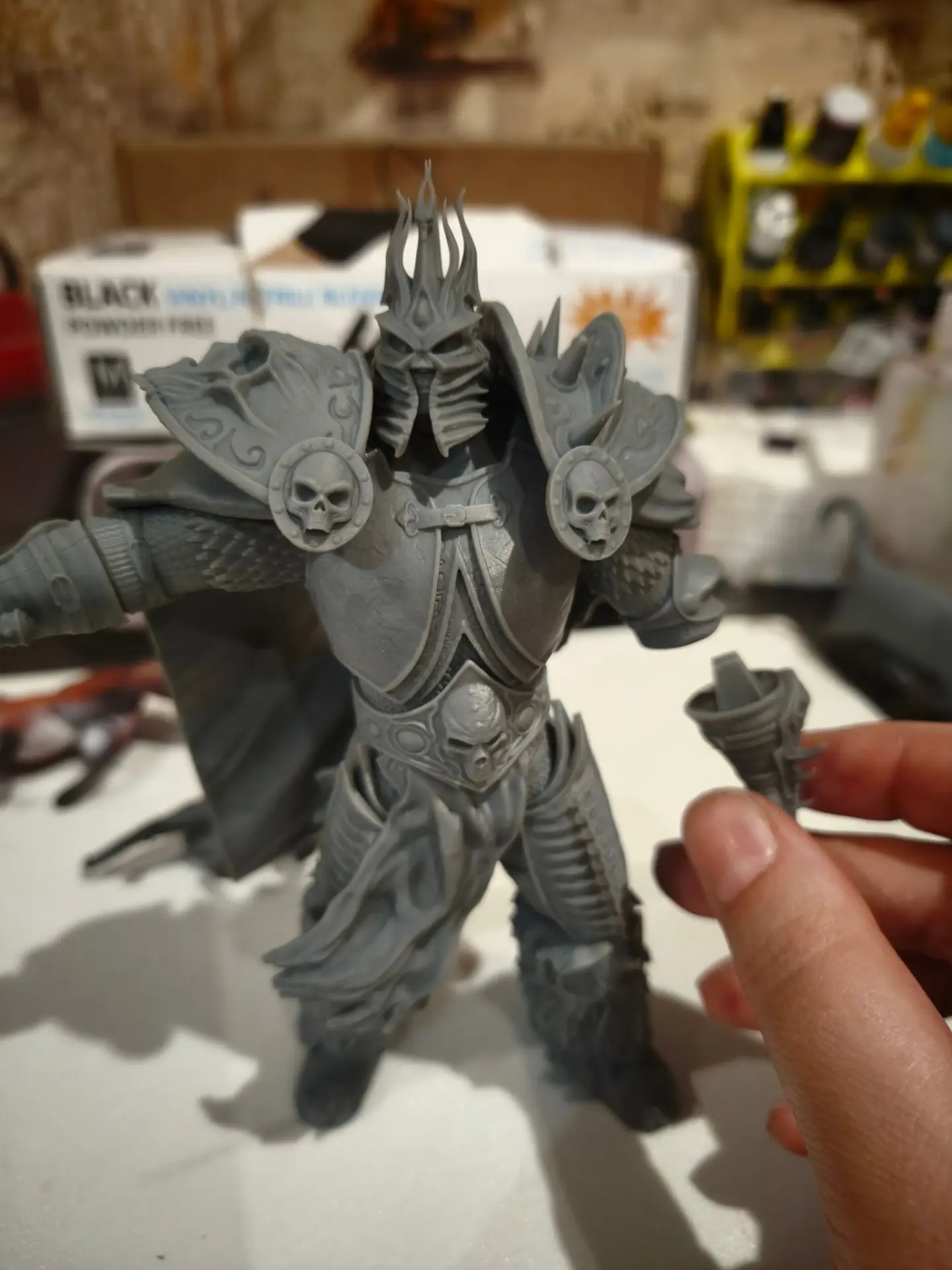 А ещё прекрасный, несравненный Король Лич из World of warcraft 😍 Пока без подставки и ...