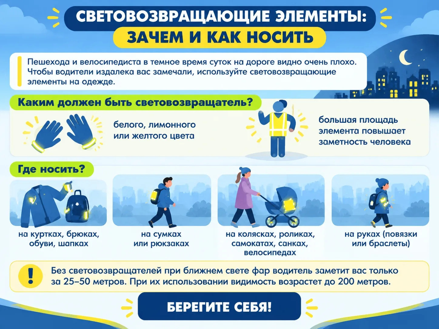 Берегите себя, носите светоотражатели 💡