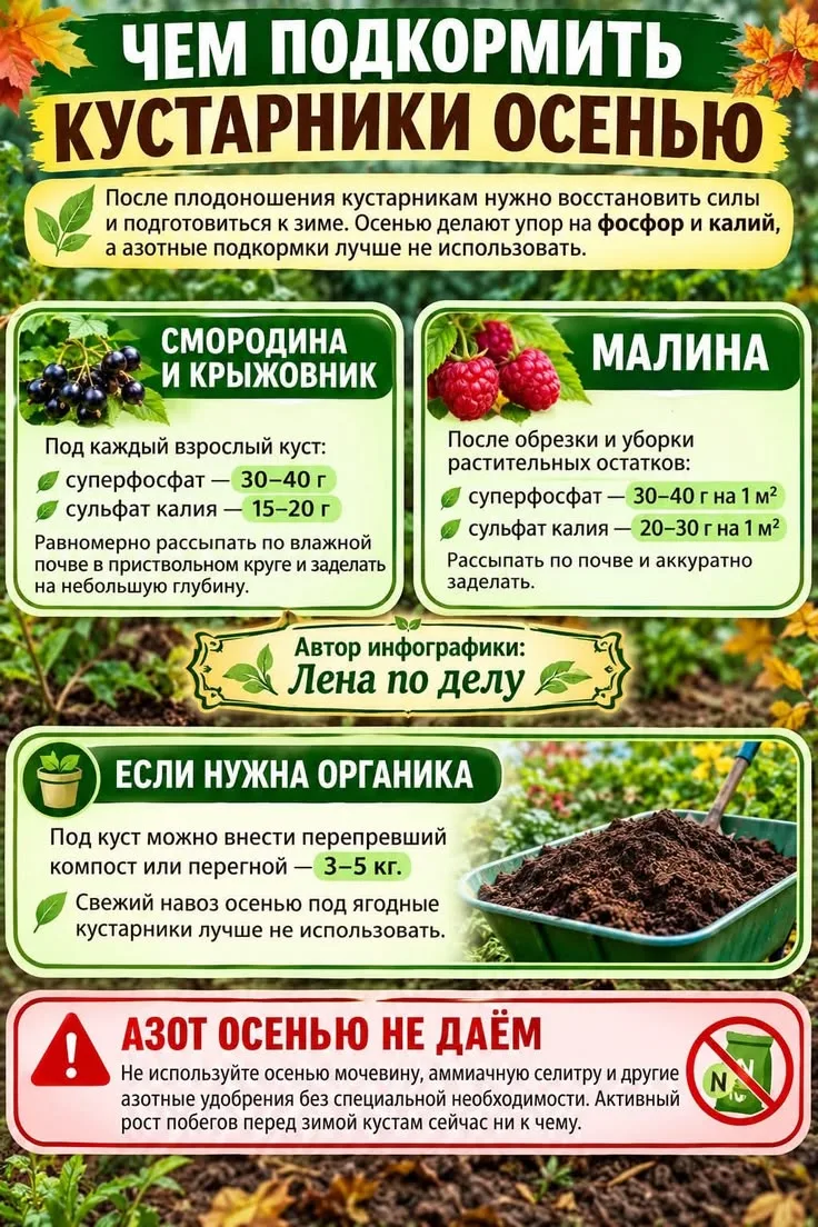 Чем подкармливать кустарники осенью 🍁 🌳