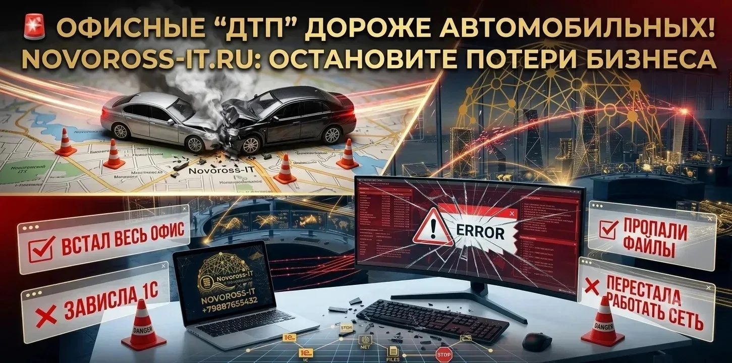 🚨 В офисе тоже бывают “ДТП” 
Только вместо машин останавливается бизнес. 
❌ зависла 1С 
❌ пропали ф
