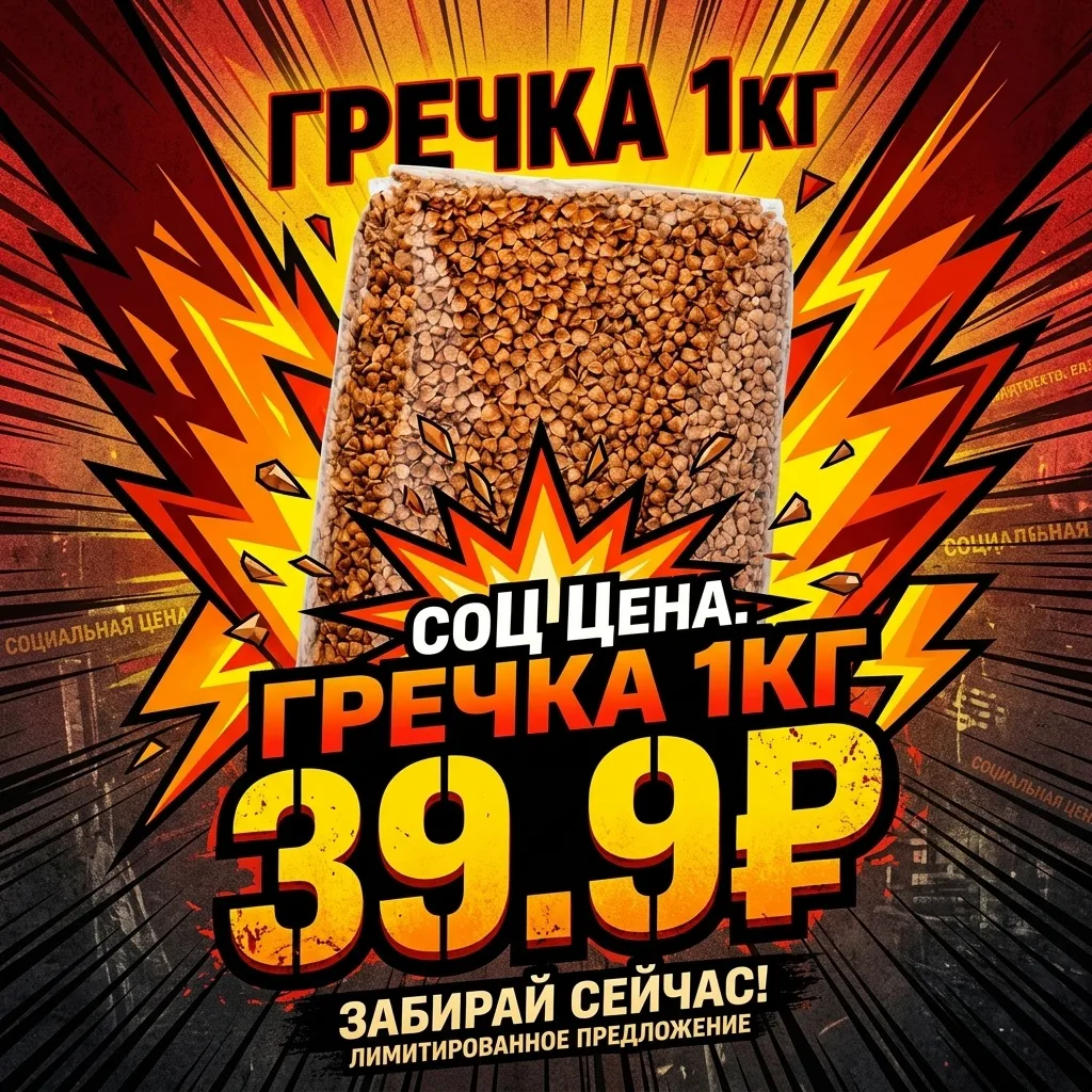 Акция на сегодня 🚨🚨🚨🚨

Ждем большую машину 

Гречка 1кг 39.9р 


СОЦ ЦЕНА 
КОЛИЧЕСТВО ТОВАРА ОГР