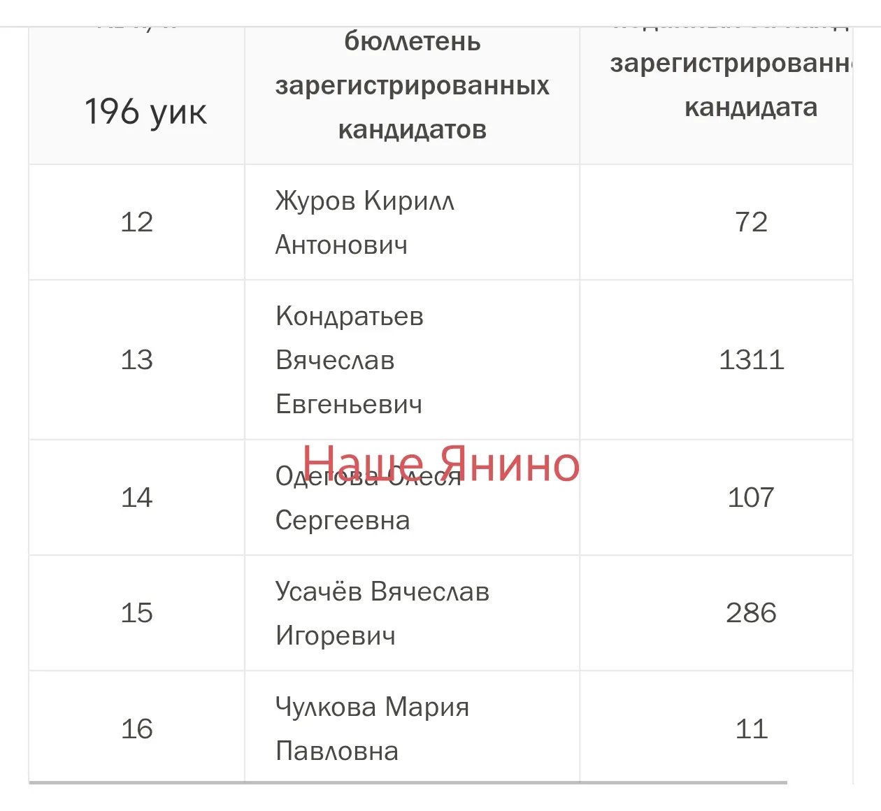 Результаты выборов: стало известно, как и за кого голосовали жители Янино.