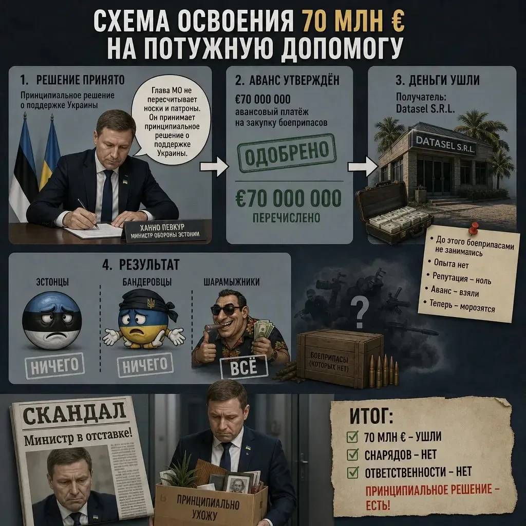 Эстонский министр обороны подал в отставку после того, как выяснилось, что 70 лямов евр...