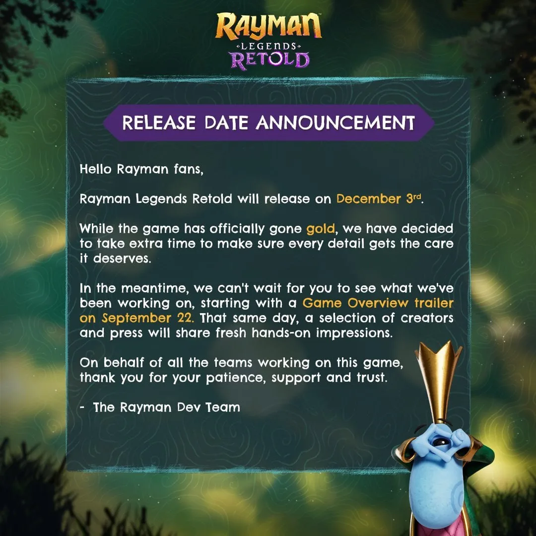 Rayman Legends Retold перенесли.