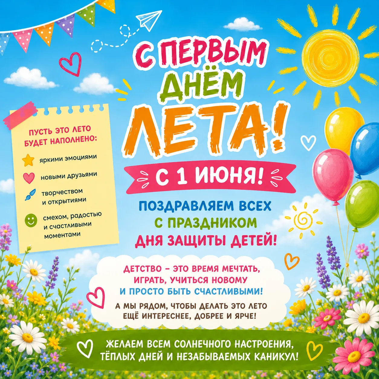☀️🌈 С ПЕРВЫМ ДНЁМ ЛЕТА! 🌈☀️