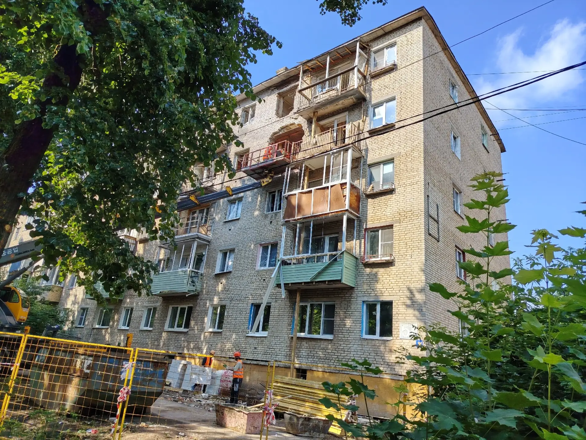 ❗️ Щекинский дом, пострадавший от БПЛА, частично восстановили