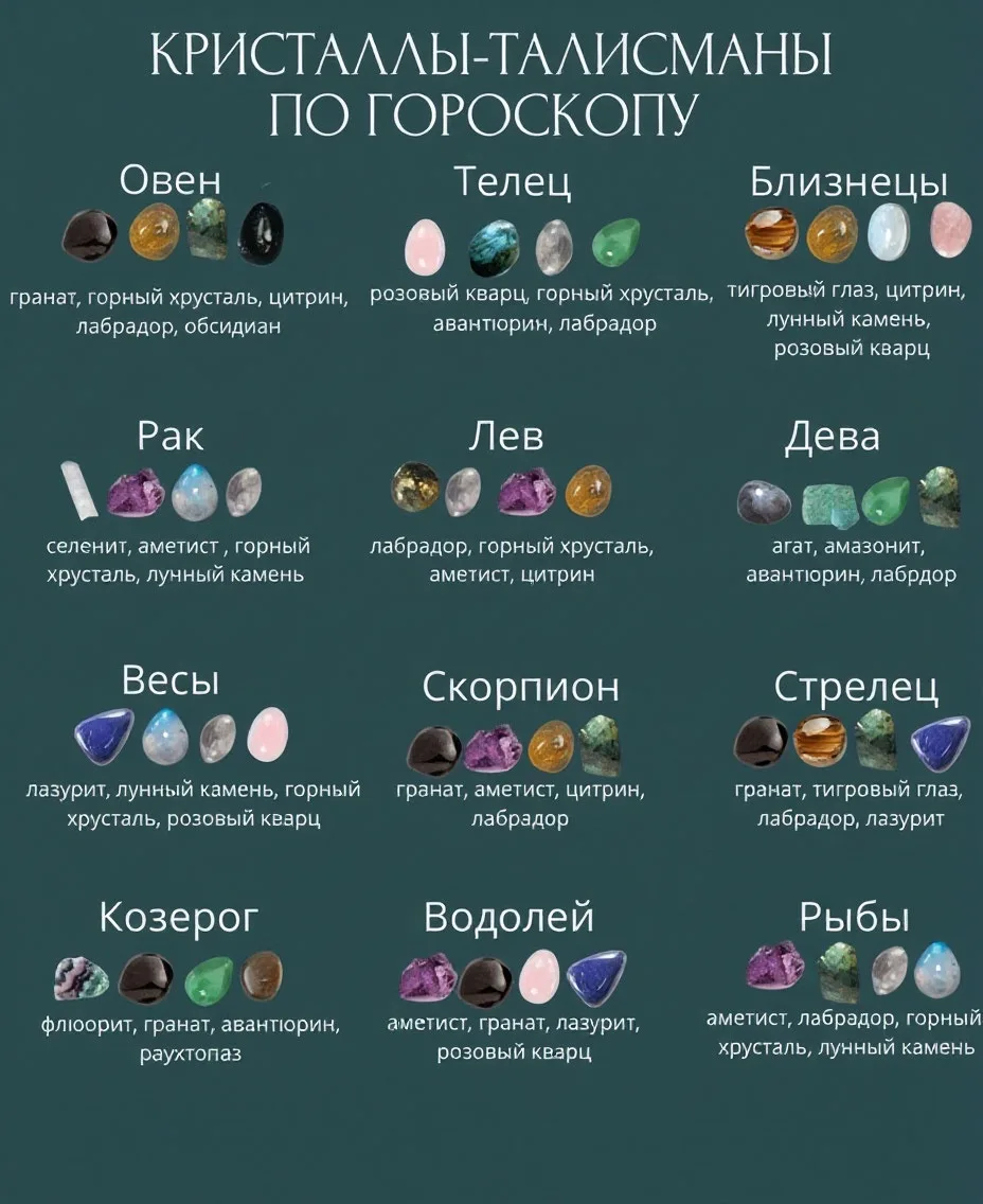 Камни-талисманы по вашему знаку Зодиака