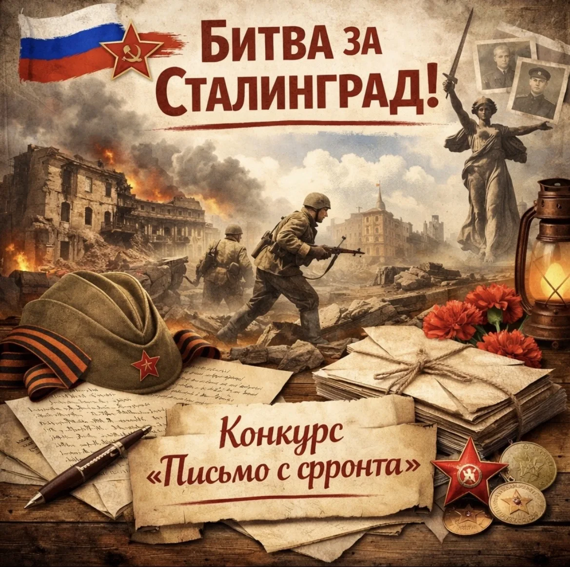 📅 Скоро отмечаем памятную дату - битва за Сталинград! 🇷🇺  Дорогие Орлята! Совсем скоро мы будем вспо