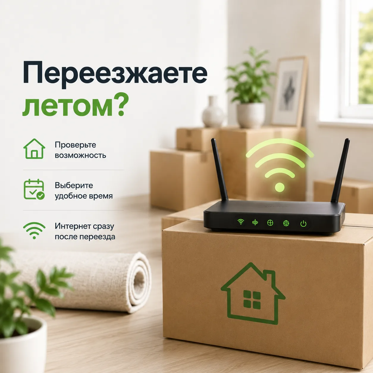 📦 Переезжаете летом? Когда лучше подавать заявку на интернет

Лето — один из самых популярных сезон