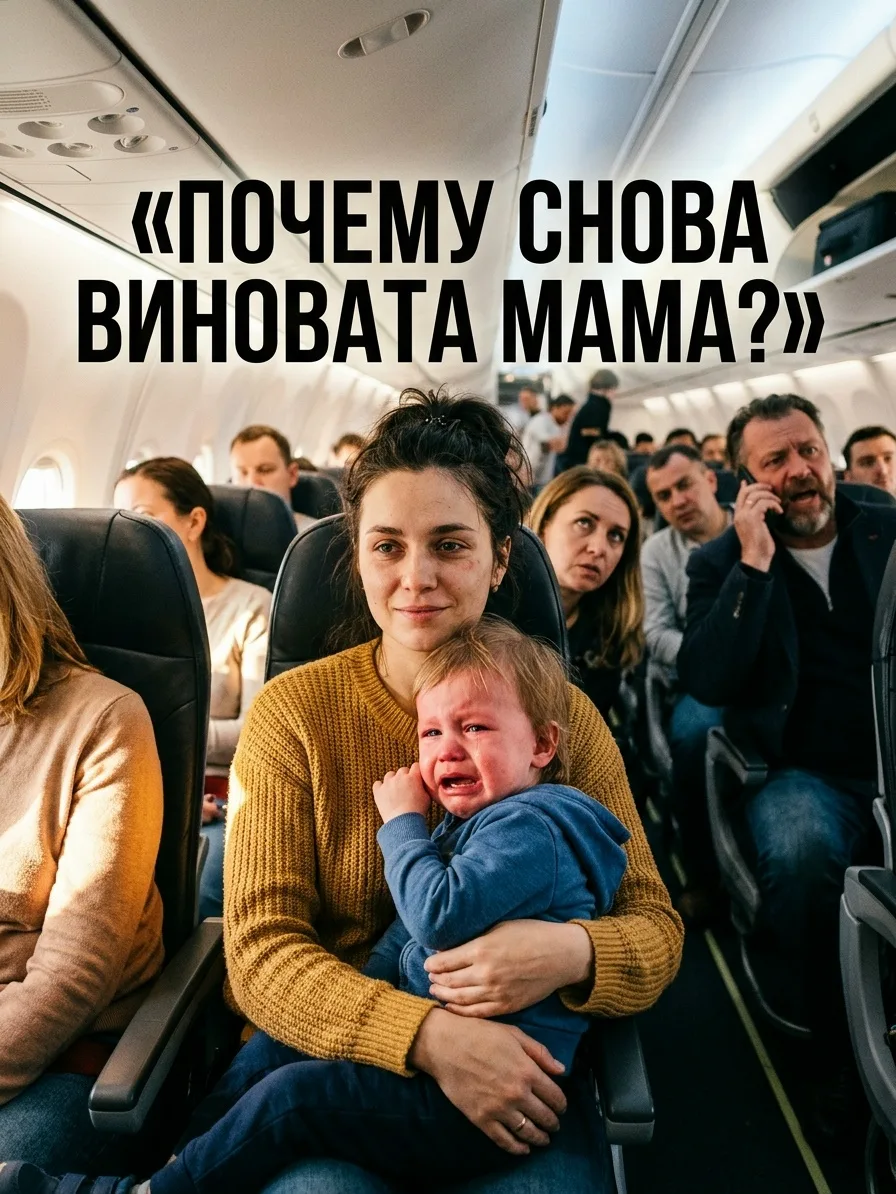 Плач ребёнка в самолёте: почему замечание снова сделали маме, а не дяде с пивом и колонкой?

Есть та