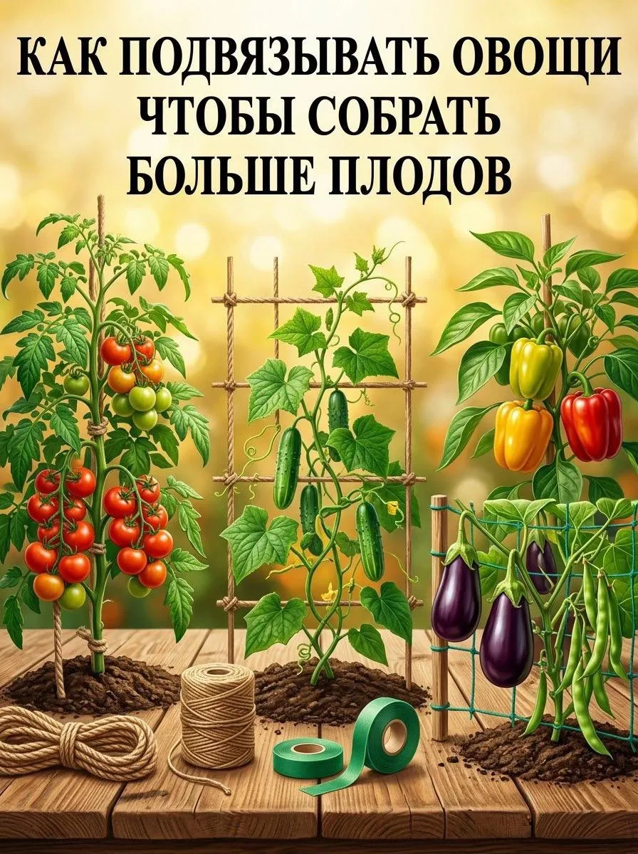 Подвязка решает, сколько плодов растение сможет удержать до сбора урожая 🍅

🏡 уДачные советы