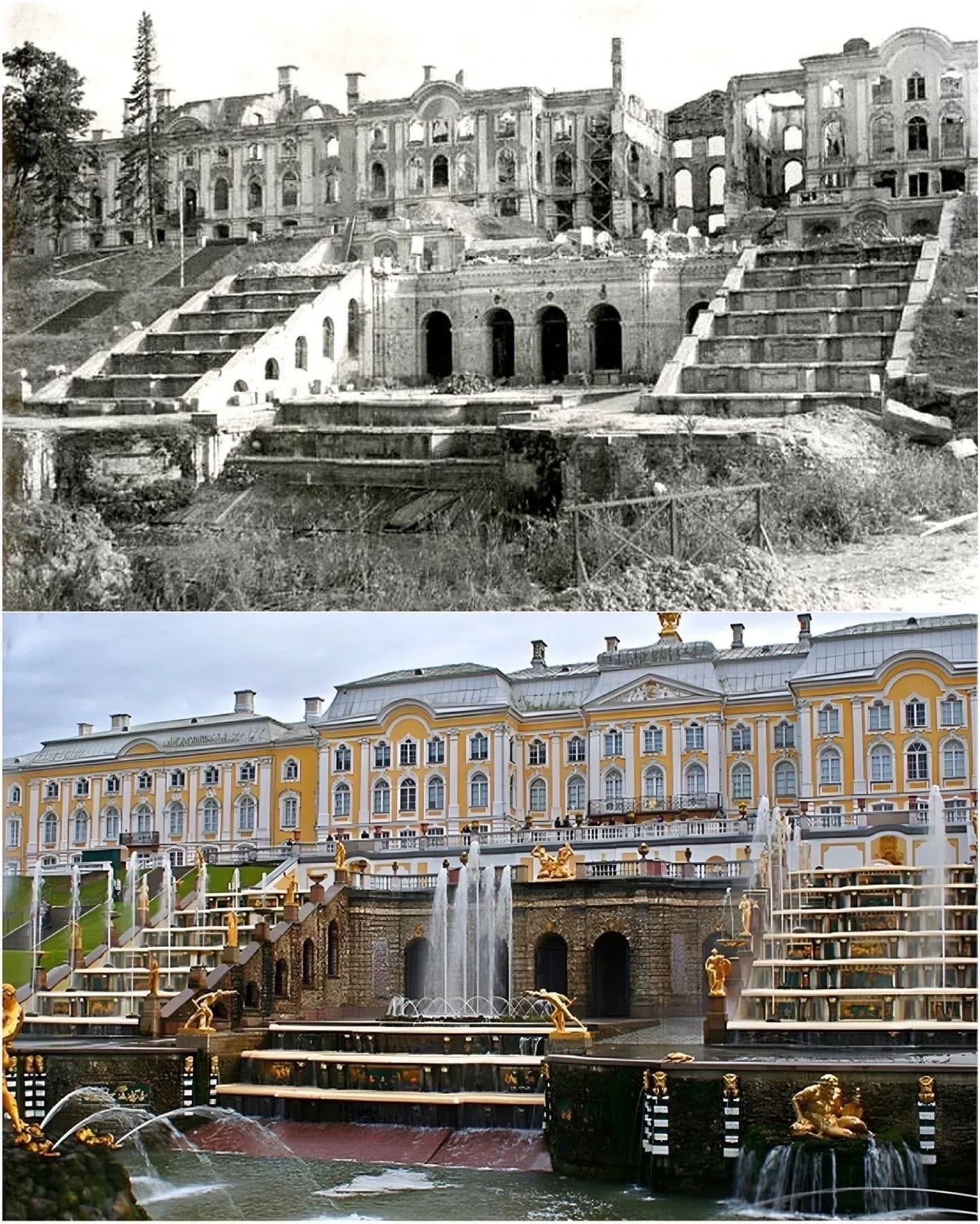"ОТ ПЕТЕРГОФА ОСТАЛОСЬ ТОЛЬКО НЕБО..."
