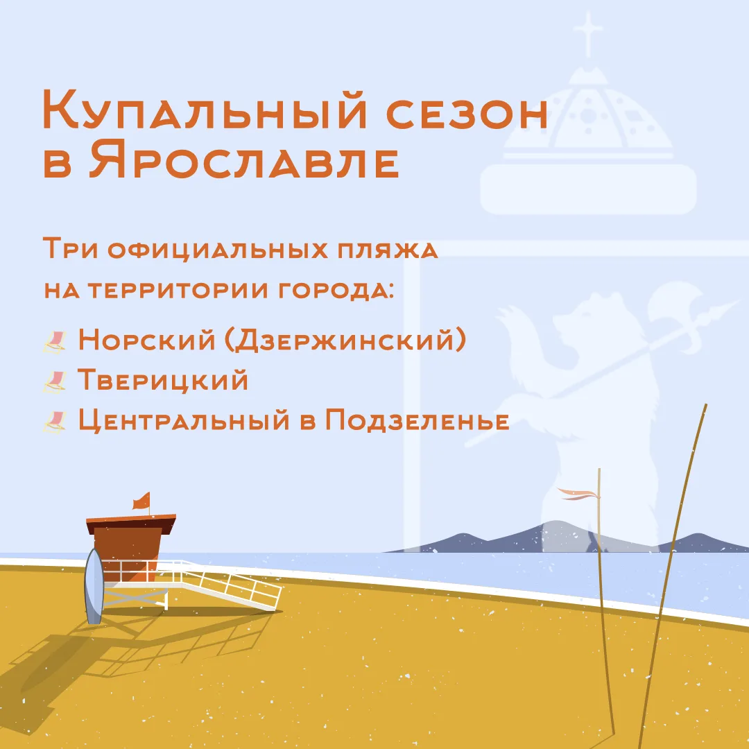 🏖️ С 1 июня в Ярославле стартовал купальный сезон