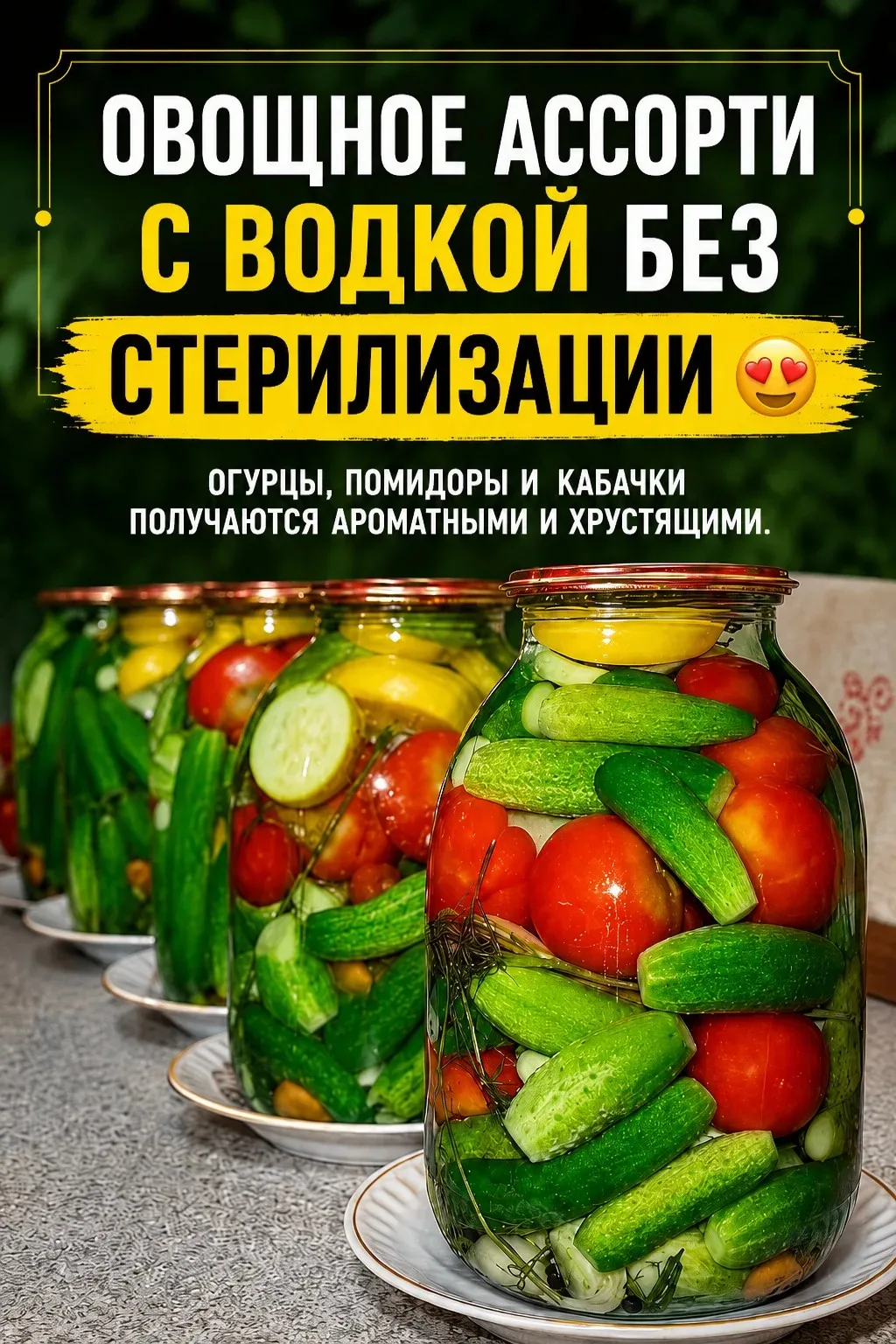 ОВОЩНОЕ АССОРТИ С ВОДКОЙ БЕЗ СТЕРИЛИЗАЦИИ