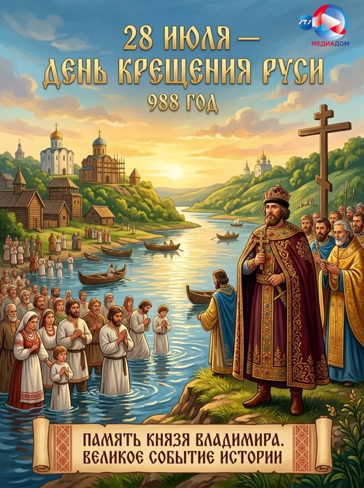 28 июля — День Крещения Руси !

Крещение Руси произошло в 988 году при князе Владимире. Поскольку то