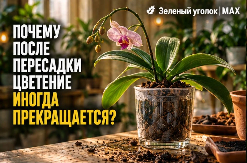 🌸 ПОЧЕМУ ПОСЛЕ ПЕРЕСАДКИ ЦВЕТЕНИЕ ИНОГДА ПРЕКРАЩАЕТСЯ?