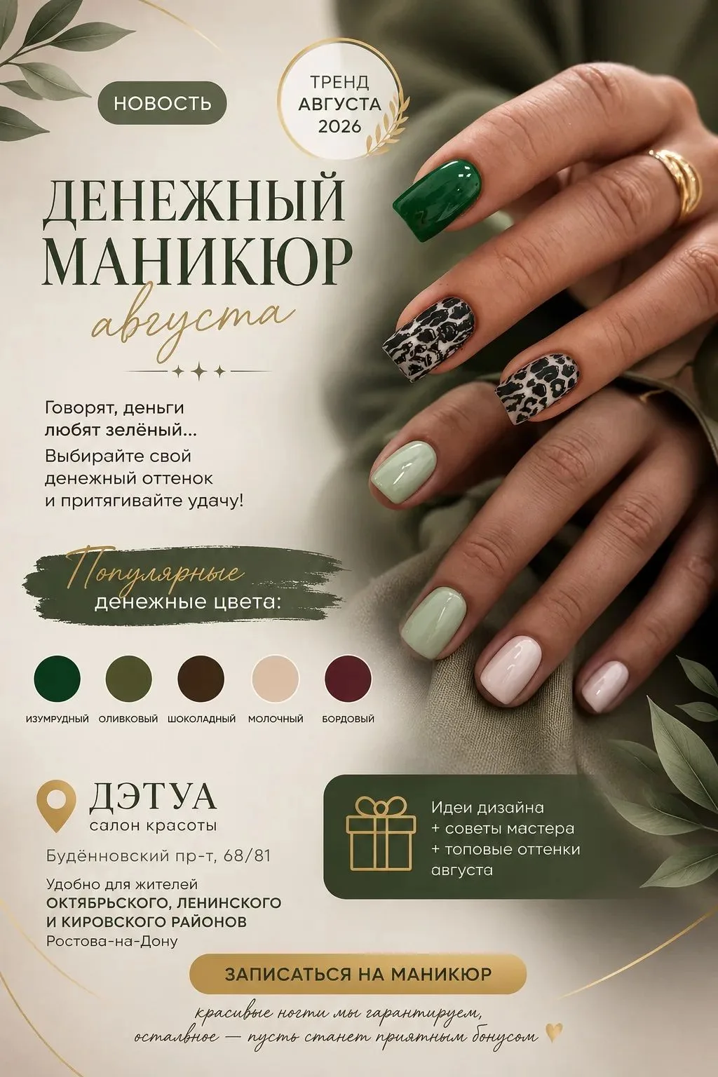 💸 Денежный маникюр августа: какой цвет выбрать, чтобы привлечь удачу?