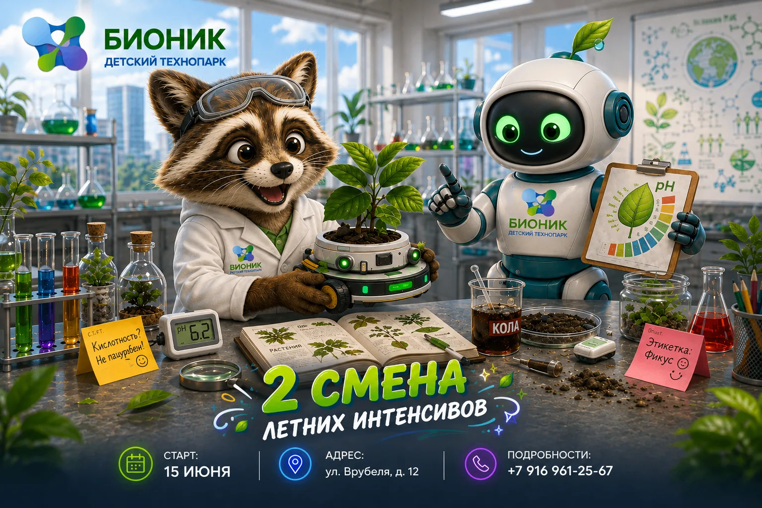 От роботов до микробов: летнее путешествие Енота продолжается

🦝 Наш полосатый проказник, Енот, реш