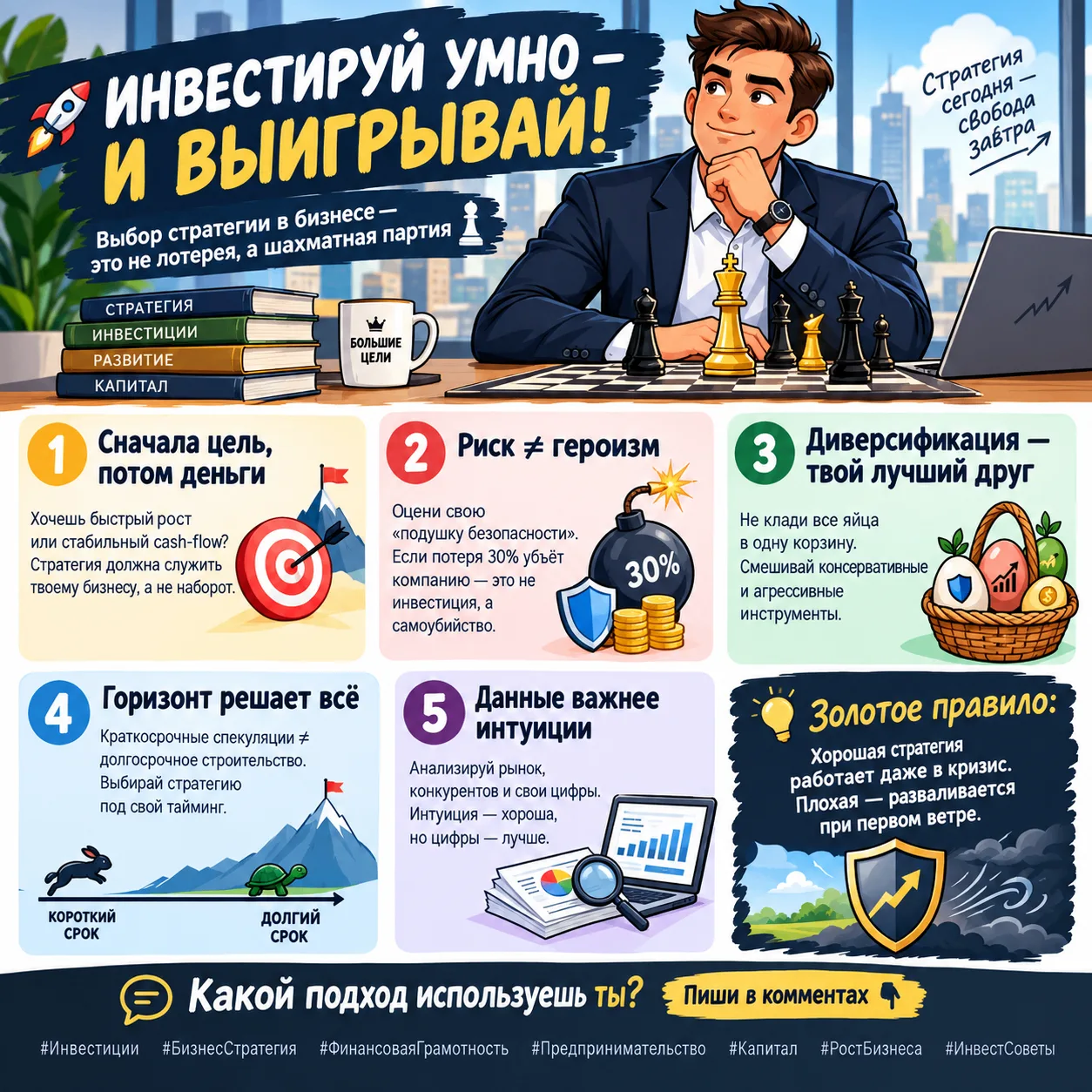 🔥 Выбор инвестиционной стратегии: 5 правил, которые отделяют победителей от середняков