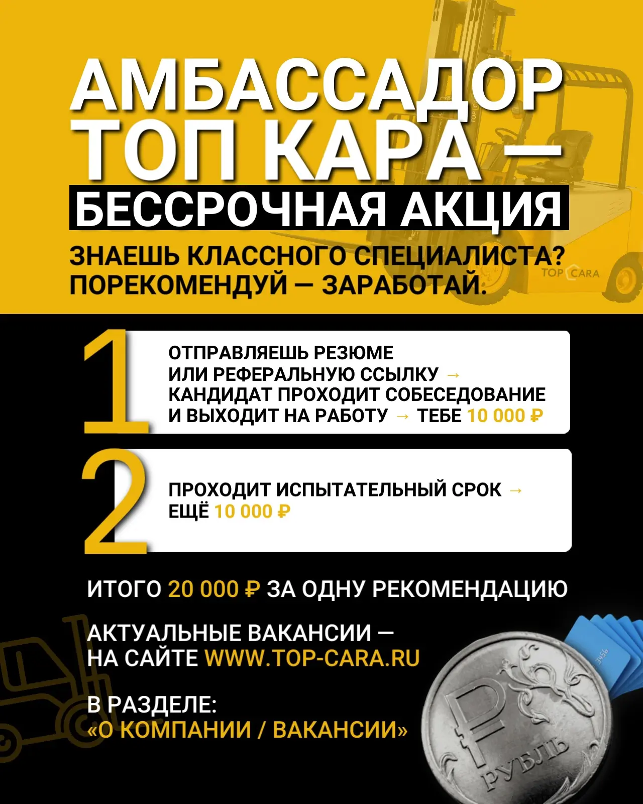 Запускаем бессрочную акцию «Амбассадор TOП КAРA» — вознаграждение за рекомендацию новых...