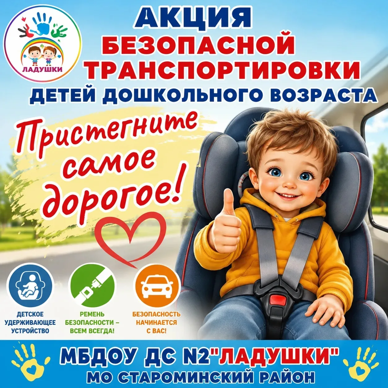 🚦🚘«Пристегните самое дорогое!»🚘