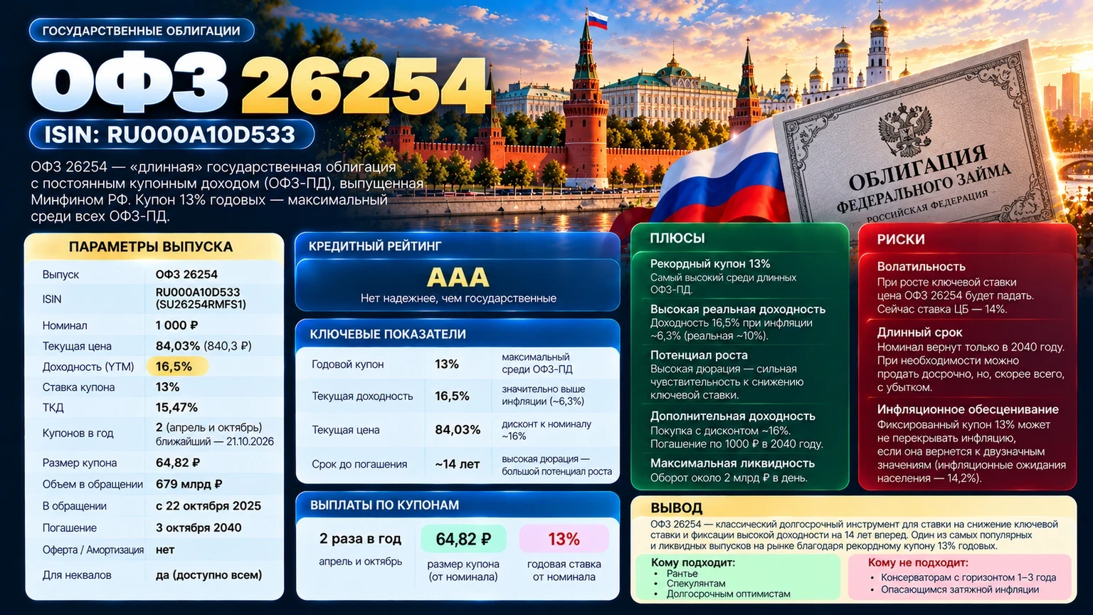 Разбор длинного выпуска ОФЗ 26254