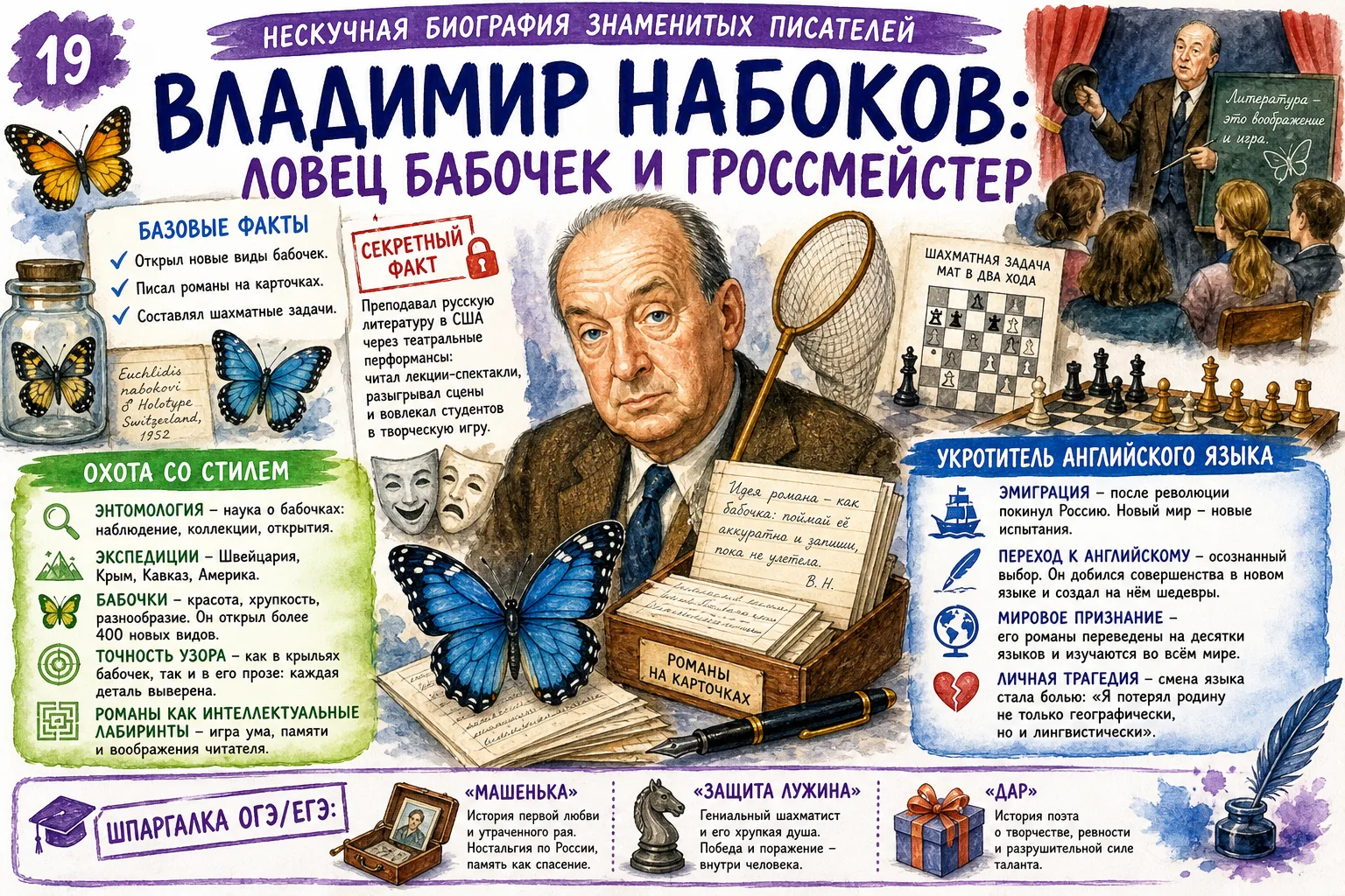 ✒️Нескучная биография знаменитых писателей!📚