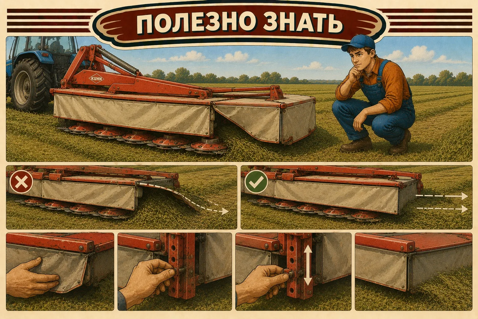 Косилка забивается по краям? Смотри боковые щитки