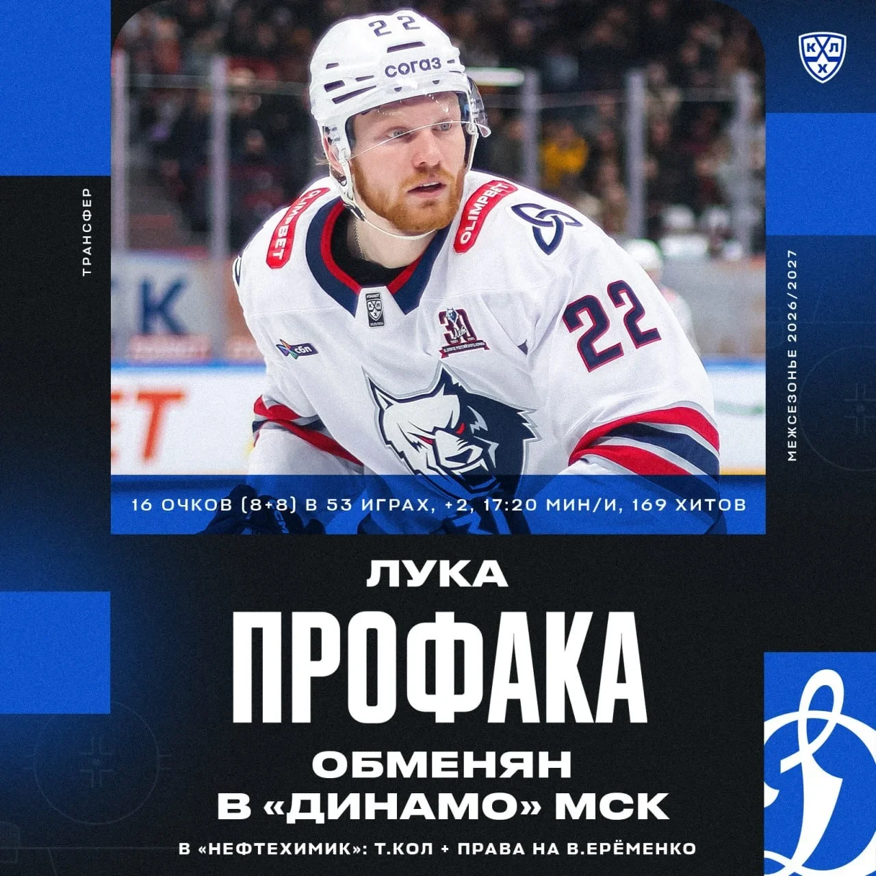 🔵 "Динамо" Москва и 🐴 ЦСКА произвели обмен – "бело-голубые" получили права на защитни...