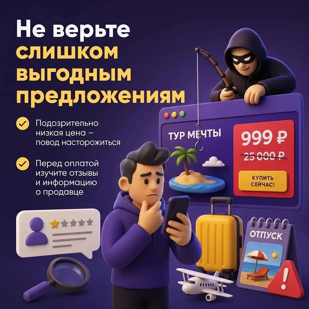 ❗️❗️❗️Отпуск – время отдыха, но именно в этот период мошенники становятся особенно активными. Они со