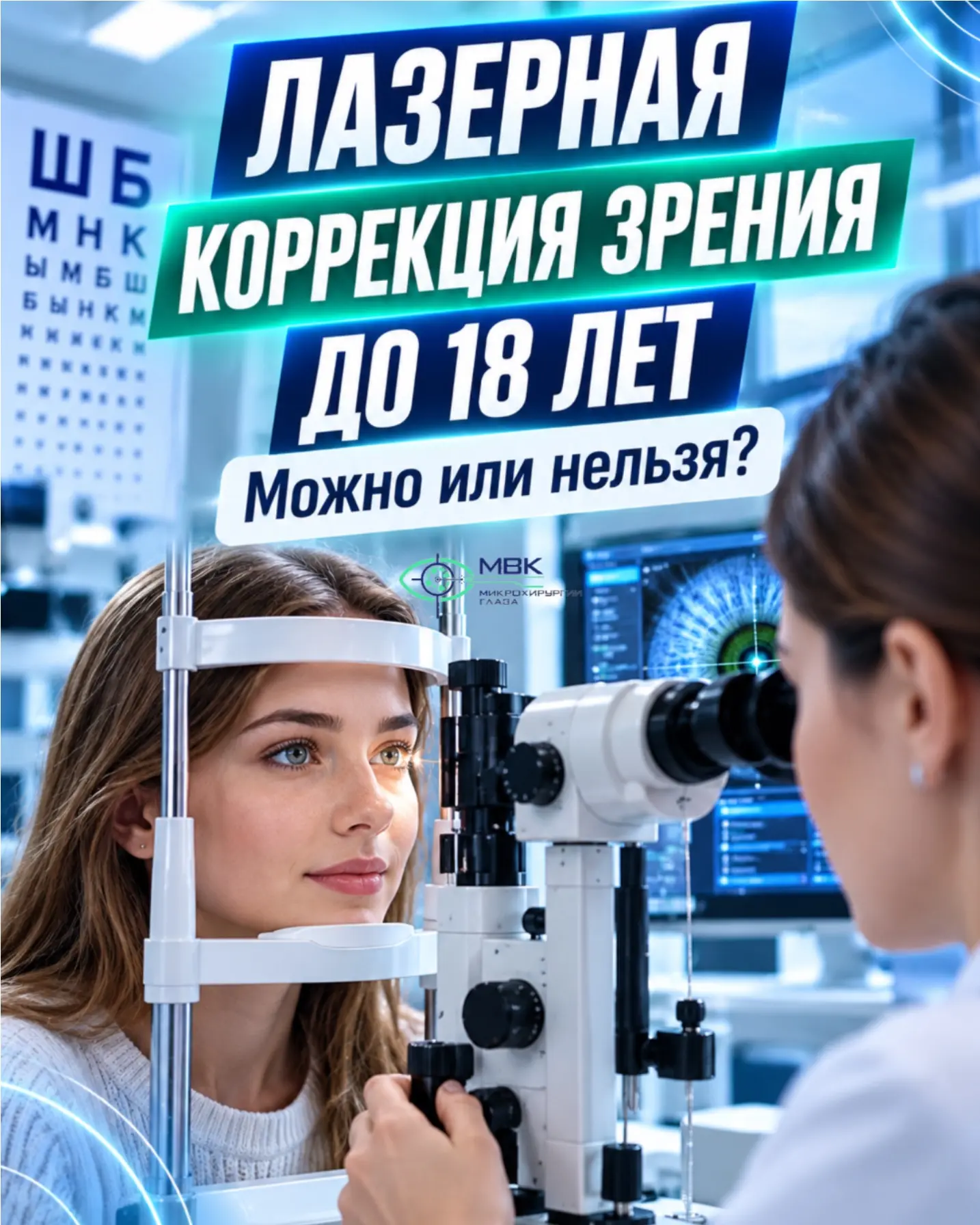 Возможность проведения лазерной коррекции зрения рассматривают не ранее чем с 18 лет.